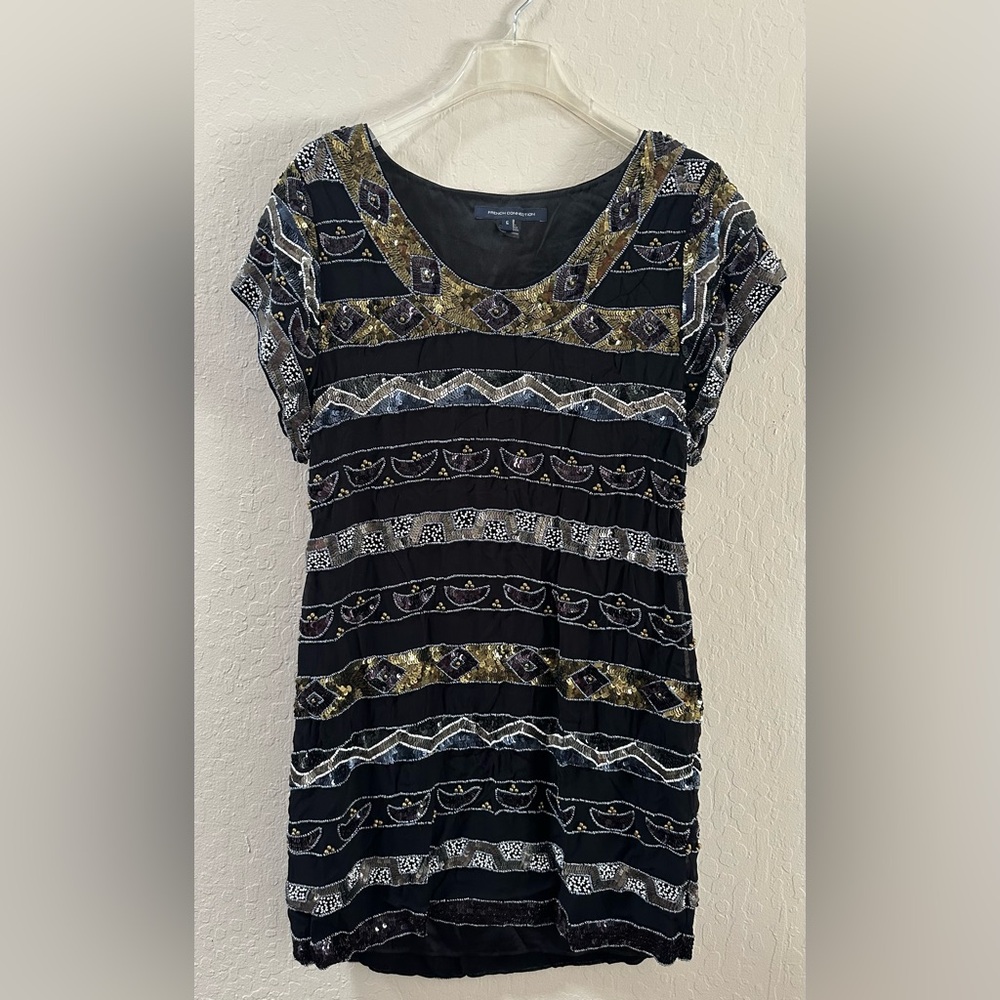French Connection beaded mini dress
